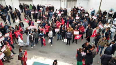 الكاف: تجمع عمالي بدعوة من اتحاد الشغل (صور)