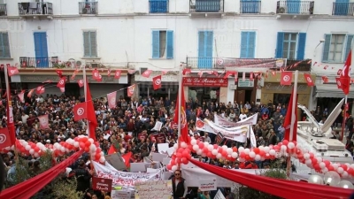 الاتحاد العام التونسي للشغل يحتفل بعيد العمال ( صور..صالح الحبيبي) 