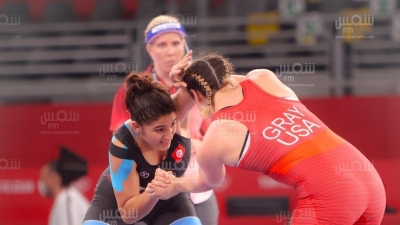 أولمبياد طوكيو- المصارعة النسائية زينب الصغير تنهزم في ثمن النهائي وزن 76 كغ(صور مختار هميمة )
