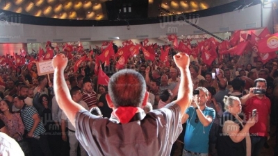 اجتماع للاطارات النقابية بتونس بحضور الأمين العام للإتحاد الشغل نور الدين الطبوبي (صور صالح لحبيبي).