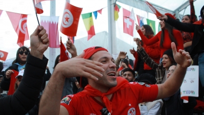 الأجواء في منطقة المشجعين Qatar2022 Fan Zone خلال مباراة تونس وفرنسا(صور صالح الحبيبي)